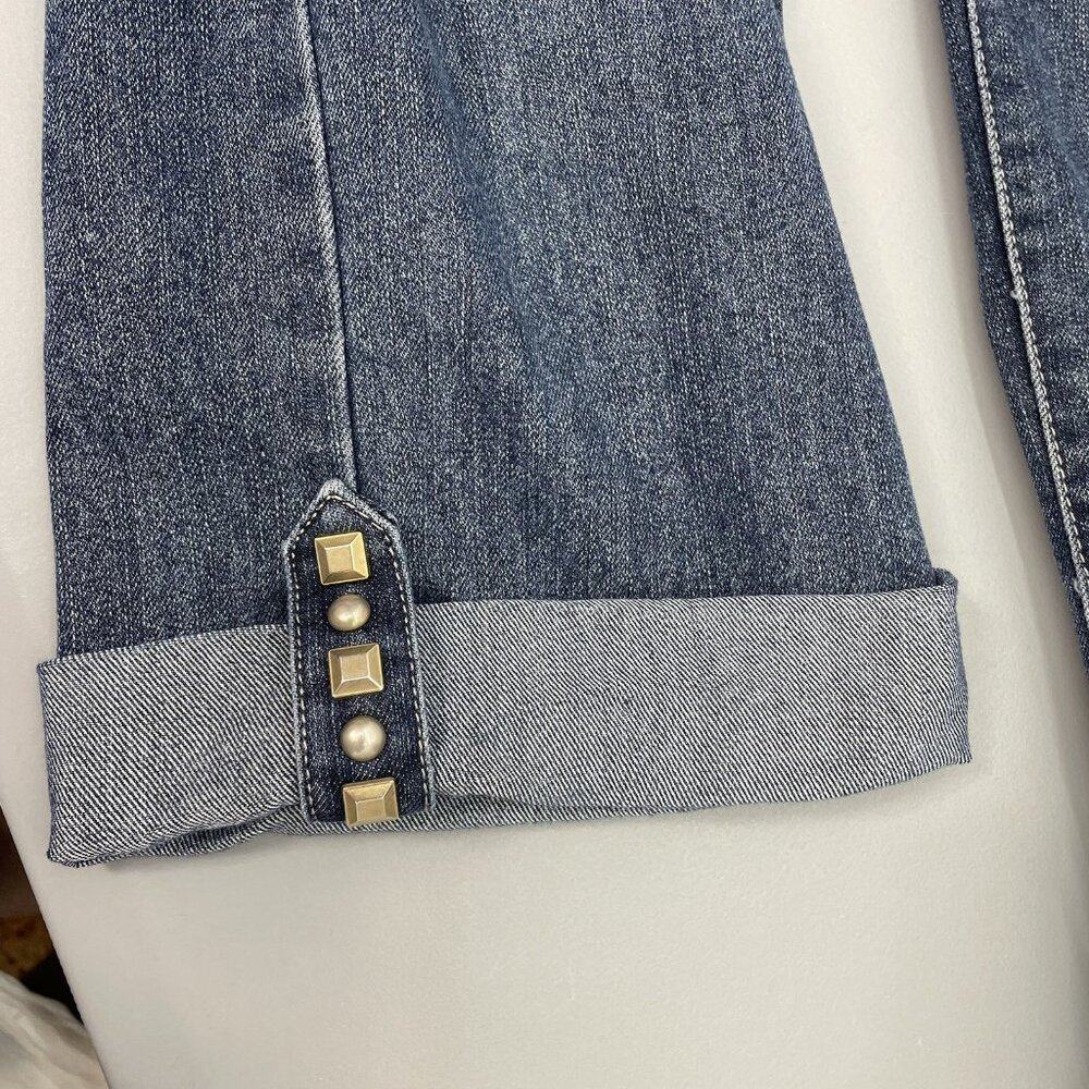 Nine West Eastend Capri Jeans Cropped Roll Cuff Denim Womens 12 - Picture 5 of 12